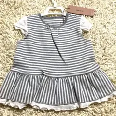 コムサイズム 80 半袖チュニック グレーボーダー　訳あり