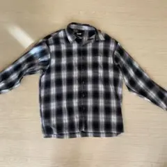 オンブレチェック柄長袖シャツ