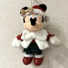 ディズニー　クリスマス　ミニーマウス　ぬいぐるみバッジ