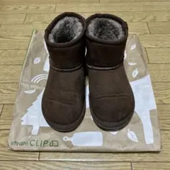 BREEZE ブラウン スエード ムートン ショートブーツ 20cm