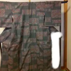 大島紬着物　袷　未使用　広衿