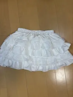 インパン裏地付きレースフリルティアードミニスカート