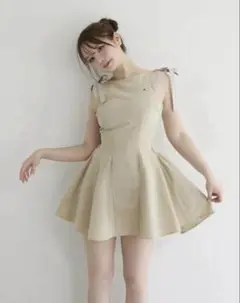 正規品 andmary Jozy ribbon flare mini dress