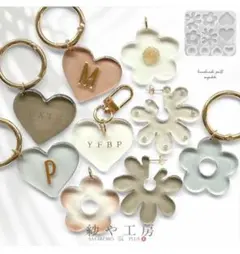 シリコンモールド 花とハート