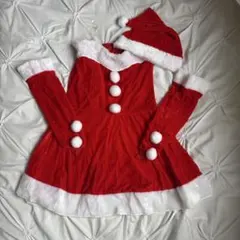 サンタコスチューム 赤 ポンポン付き