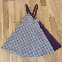 ANNA SUI mini パープルチェック　ジャンパースカート
