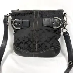 COACH シグネチャー ショルダーバッグ ブラック swag - メルカリ