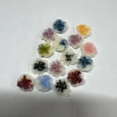 多色 花形 ネイルパーツ 15個セット