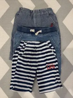 【まとめ売り】ハーフパンツ 3点セット　90-100cm