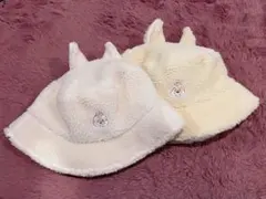 チップとデール 耳付き ボア フリース帽子 2色セット