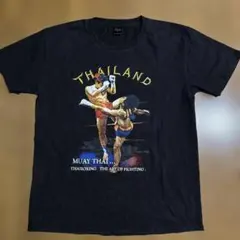 【タイ製】ムエタイ Tシャツ Lサイズ 黒 THE KING 格闘技 伝統