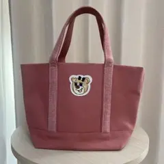 ラブラリー　オールドテディガール　ワッペントートバッグ　L（小）ピンク