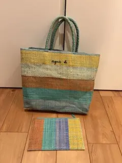 agnes アニエスベー　 マルチカラー かごバッグ
