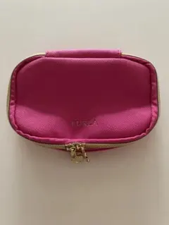 FURLA ピンクポーチ ハートチャーム付き