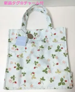 【新品タグ付】❀ウェッジ ウッド❀ワイルド ストロベリー❀トート ❀チャーム付