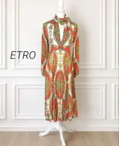 ETROエトロ ペイズリー総柄 ジョーゼット ロングワンピース 定価36万 新品のサムネイル