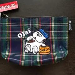 【GW限定お値下】PEANUTS オラフ チェックポーチ