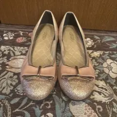 【美品】ESPERANZA フラットシューズ グリッターラメ　パンプス