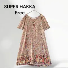 スーパーハッカ　チュニック　膝丈ワンピース　M　フリー　小花柄　総柄　1895のサムネイル