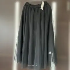 ジーユー　チュールフレアスカート　ブラック　L