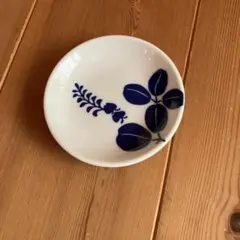たち吉 小皿 豆皿 藍色 植物柄