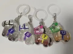 競馬 馬 アクリルキーホルダー 4個セット