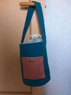 巾着付き帆布バケツバッグ