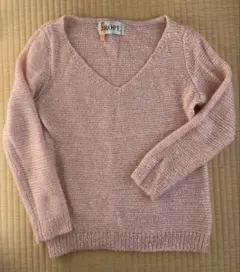 ROPÉ ピンク Vネック モヘア混セーター