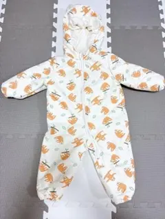 ナマケモノ柄　フード付き　スキーウェア　スノーウェア　90センチ