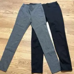 【訳ありおまけ付】GU ブラック グレー　M ストレッチパンツ　レギンス