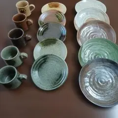 レトロコーヒーカップ&ソーサー&お皿　五客セット　陶器
