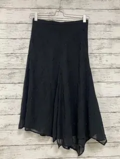 23区 ひざ下スカート　アシンメトリー　黒　サイズ38(M)