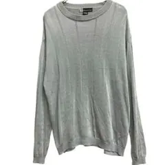 カ*ガ様 レディースニット 薄手 灰色 無地 ストライプ XL 秋冬 【1257