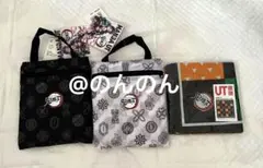 鬼滅の刃　ユニクロ　ポケッタブルバッグ① ブラック＆ホワイト＆バンダナ