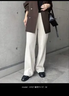 セルフカットリブフレアパンツ　andme