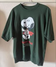 GU×UNDERCOVER PEANUTS スウェット 半袖 グリーン Sのサムネイル