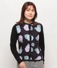 MADAM JOCONDE パネルプリントニットカーディガン
