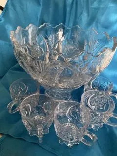 ✳️未使用に近い✳️ガラス ボウルとカップセット