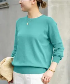 【美品】ドゥーズィエムクラス✨ニット　コットン　スカイブルー　M