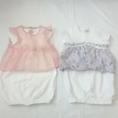 プティマイン ツーウェイオール ロンパース (50-70サイズ) 2枚セット