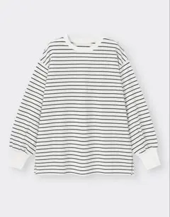 ライトスウェットオーバーサイズT(長袖)(ボーダー) Sサイズ