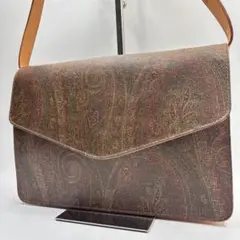 美品✨ETRO ペイズリー柄 PVC レザー ショルダーバッグ フラップバッグのサムネイル