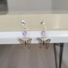 ノンホールイヤリング　 蝶