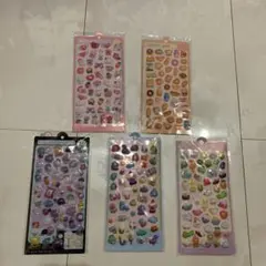 5枚セット 3D ぷくぷくシール 立体ぷっくり 可愛い シール