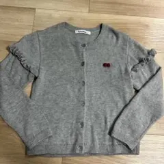 美品　キッズ　familiar グレー カーディガン　130