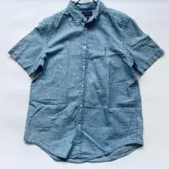 POLO RALPH LAUREN シャンブレー 半袖シャツ ライトブルー XL