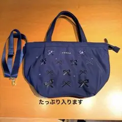 TOCCA ネイビー リボン　トートバッグ　ショルダーバッグのサムネイル