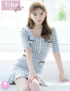 【韓国ドレス】Tika ツイードミニドレス