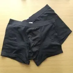 裏起毛 ボクサーパンツ メンズ 黒 LL 2枚組