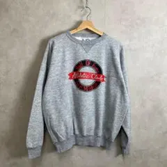 80s 90s USA古着 杢グレー 前V スウェット 丸首 vintage
